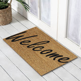 Welcome Natural PVC Backed Coir Doormat 45x75cm, Door Mats, Ozark Home