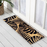 Black Monstera PVC Backed Coir Doormat, 45x110cm - Doormats