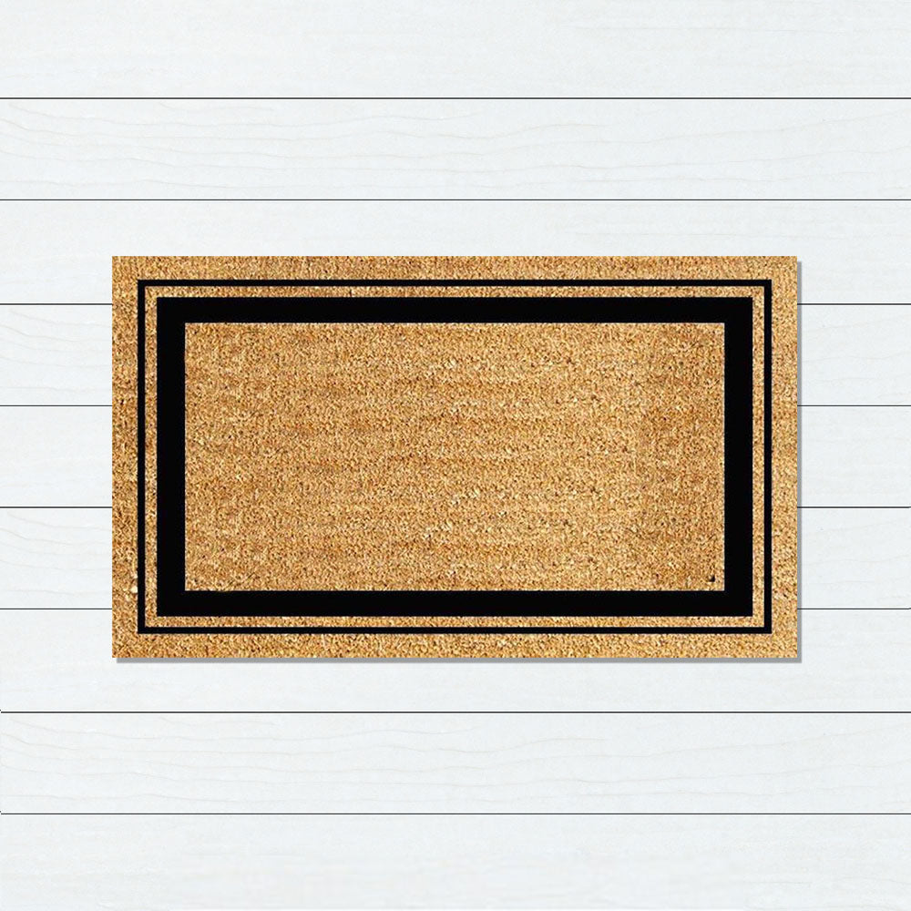 Fat Double Border PVC Back Coir Doormat, 45x75cm - Doormats