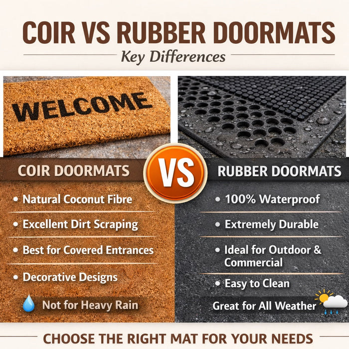 Coir vs Rubber Doormats: Which One Is Right for Your Entrance?