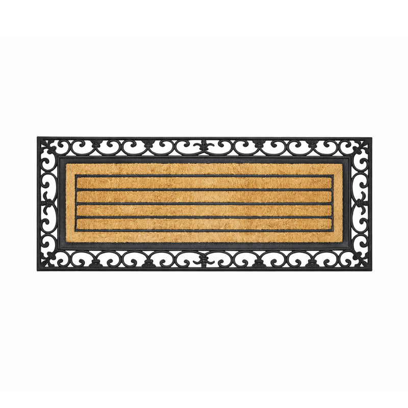 Scroll Frame Wide Rubber & Coir Doormat, 45x120cm - Doormats
