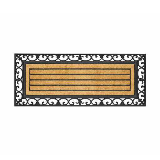 Scroll Frame Wide Rubber & Coir Doormat, 45x120cm - Doormats