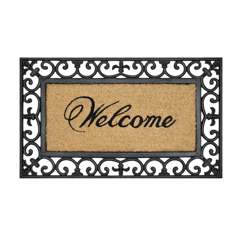 Welcome Rubber & Coir Doormat, 45x75cm