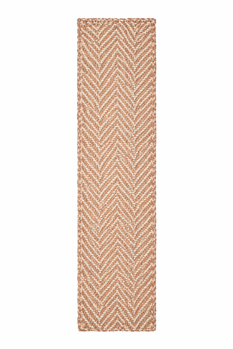 Zig Zag 2 Tone Jute Doormat, 80x300cm - Doormats.com.au