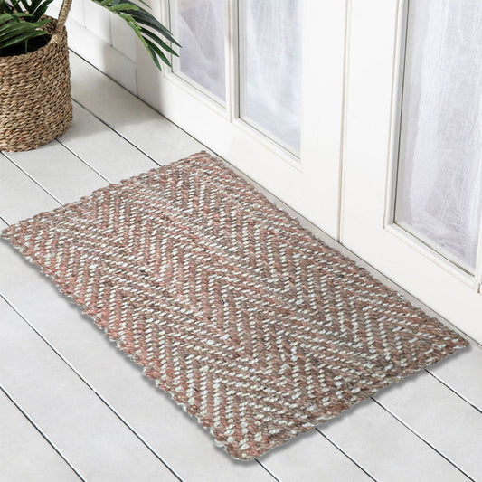 Zig Zag 2 Tone Jute Doormat, 45x75cm - Doormats