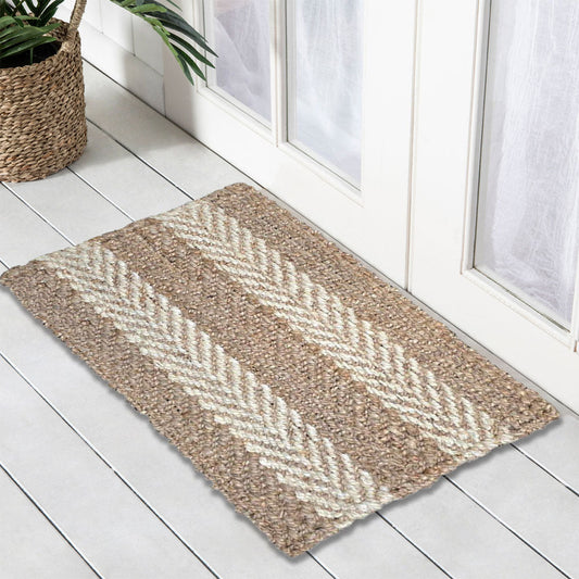 Stripes 2 Tone Jute Doormat, 80x220cm - Doormats
