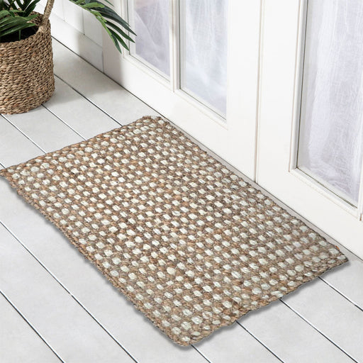 2 Tone Large Bubble Jute Doormat, 50x80cm - Doormats