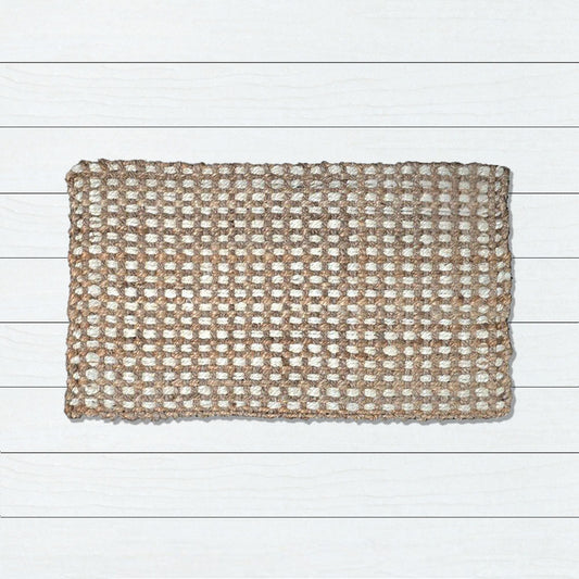 2 Tone Large Bubble Jute Doormat, 50x80cm - Doormats
