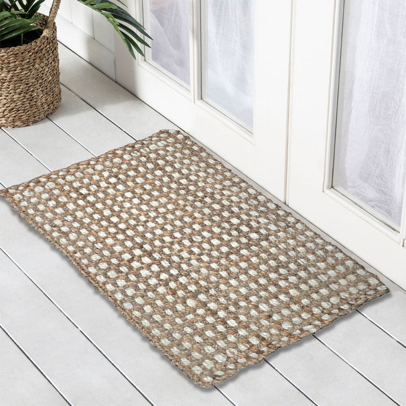 2 Tone Large Bubble Jute Doormat, 60x90cm - Doormats