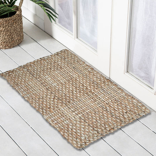 Stripes & Knots Jute Doormat, 60x90cm - Doormats