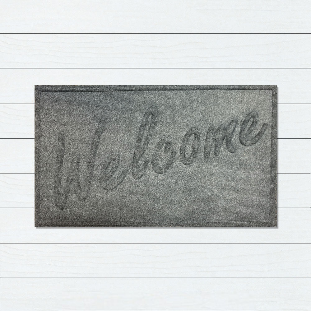 Marine Carpet Grey Welcome Doormat 45x75cm, Door Mats, Ozark Home