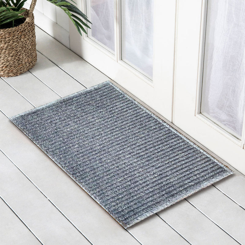 Border Ribbed Marine Carpet Mat, 40x60cm - Doormats