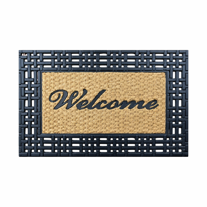 Welcome Rubber, Coir & Yarn Doormat, 45x75cm - Doormats.com.au
