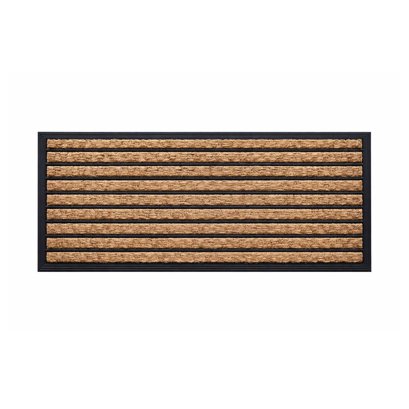 Stripe Rubber, Coir & Yarn Doormat, 40x120cm - Doormats.com.au