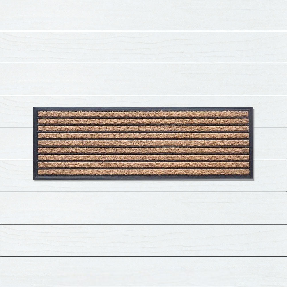 Stripe Rubber, Coir & Yarn Doormat, 40x120cm - Doormats