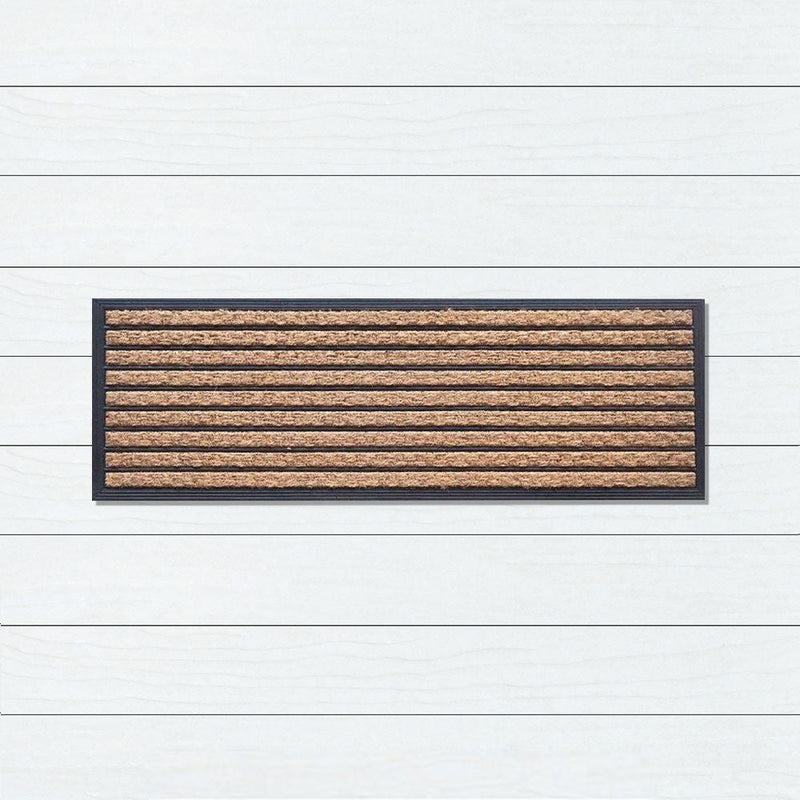 Stripe Rubber, Coir & Yarn Doormat, 40x120cm - Doormats