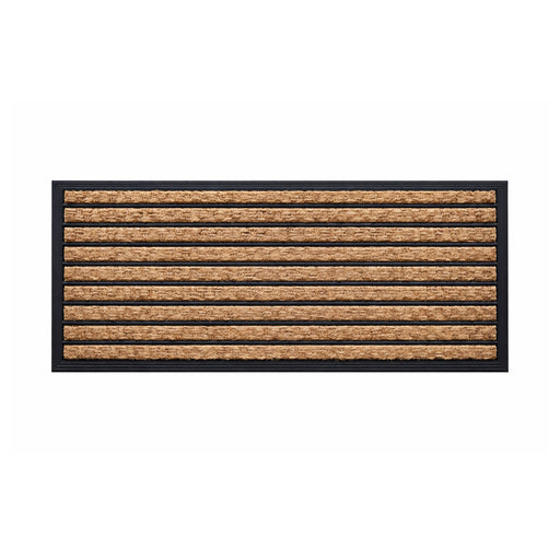 Stripe Rubber, Coir & Yarn Doormat, 40x120cm - Doormats.com.au