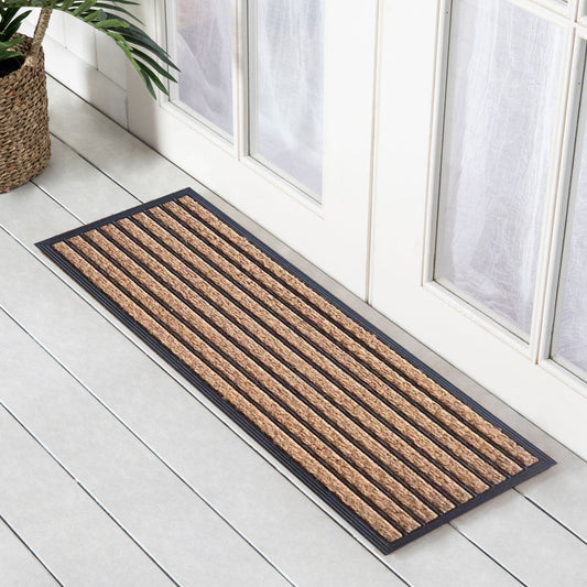Stripe Rubber, Coir & Yarn Doormat, 40x120cm - Doormats