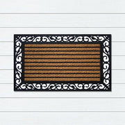 Stripe Rubber, Coir & Yarn Doormat, 45x75cm - Doormats
