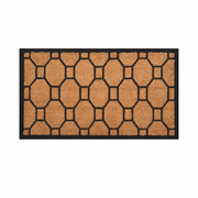 Embossed Geometric Rubber & Coir Doormat 58x93cm - Doormats.com.au