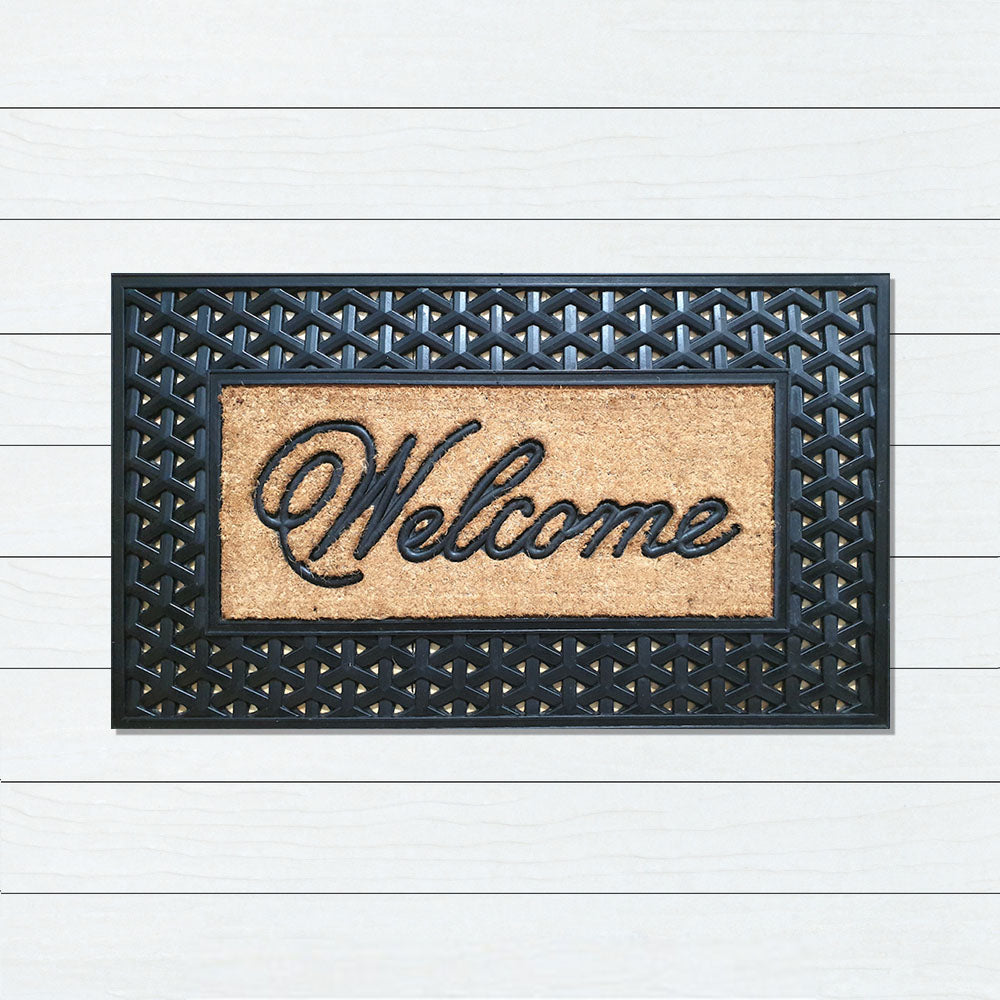 Rubber & Coir Welcome Doormat 60x90cm, Door Mats, Ozark Home
