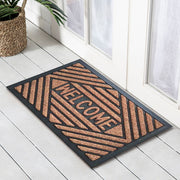 Embossed Welcome Rubber & Coir Doormat, 40x60cm - Doormats