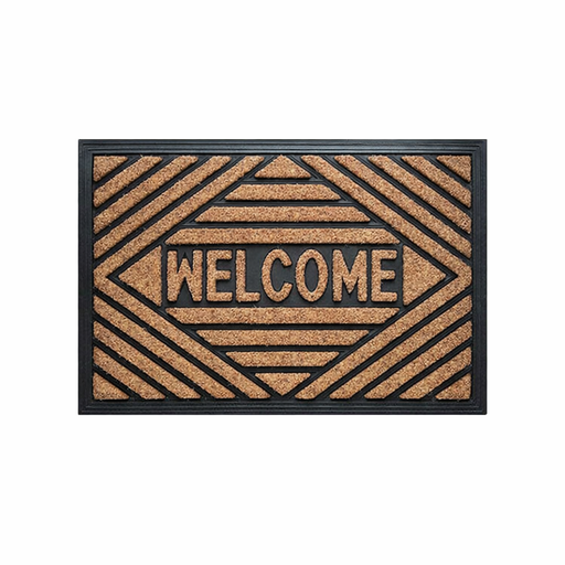 Embossed Welcome Rubber & Coir Doormat, 40x60cm - Doormats.com.au