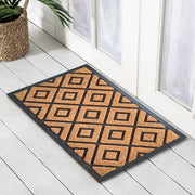 Embossed Diamond Rubber & Coir Doormat, 40x70cm - Doormats