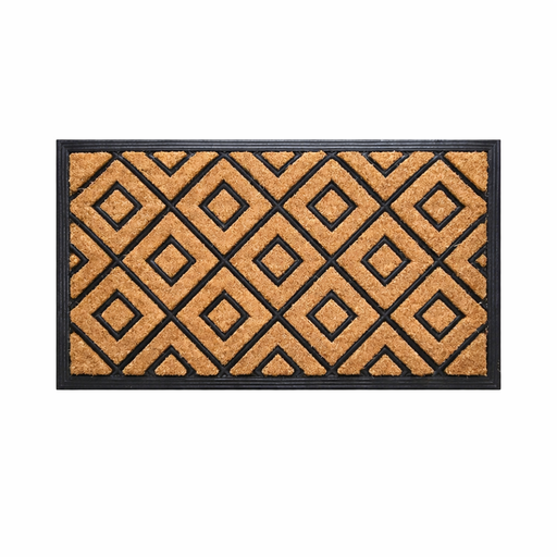 Embossed Diamond Rubber & Coir Doormat, 40x70cm - Doormats.com.au