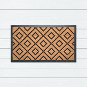 Embossed Diamond Rubber & Coir Doormat, 40x70cm - Doormats