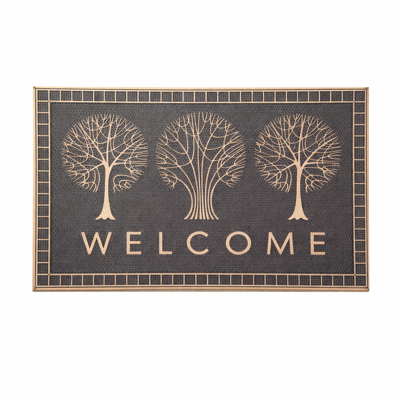 Tree Welcome Copper Rubber Doormat, 45x75cm - Doormats.com.au