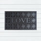 Rubber Metallic Silver LOVE Doormat 45x75cm, Door Mats, Ozark Home 