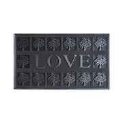 Rubber Metallic Silver LOVE Doormat 45x75cm - Doormats.com.au
