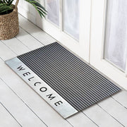 Welcome Stripe Rubber Doormat, 45x75cm - Doormats
