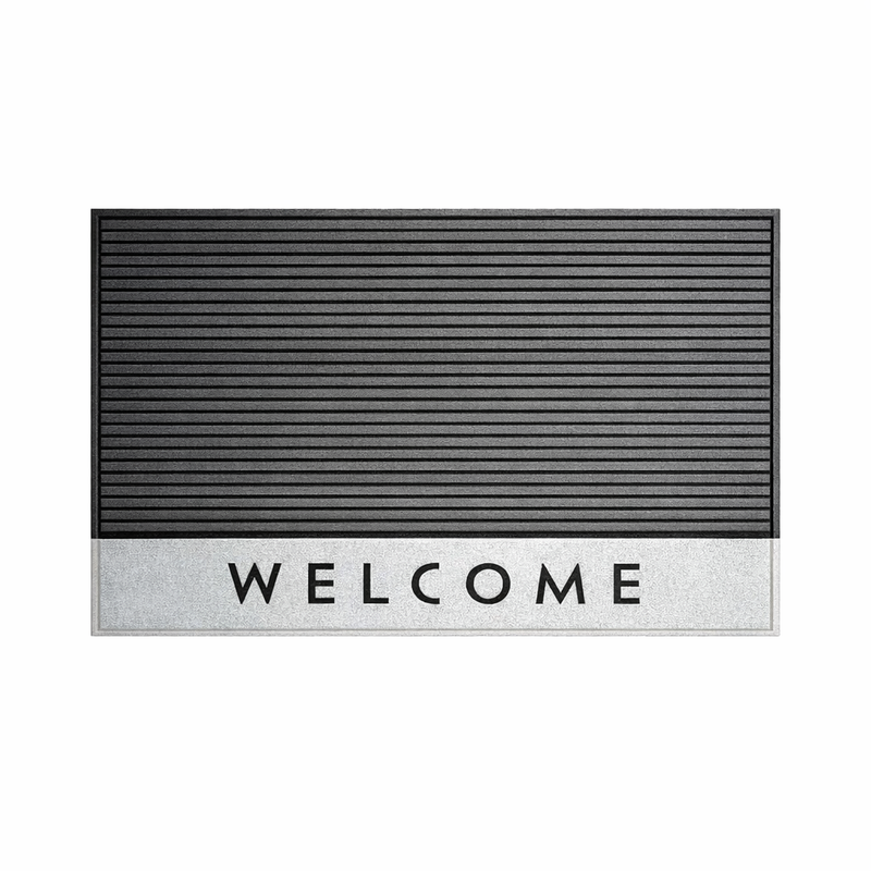 Welcome Stripe Rubber Doormat, 45x75cm - Doormats.com.au
