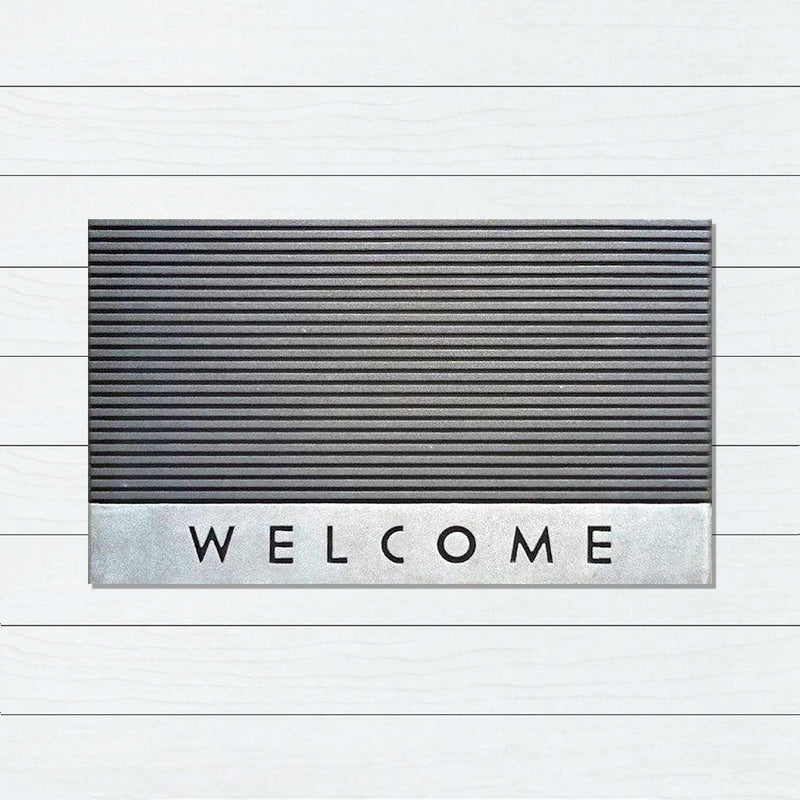 Welcome Stripe Rubber Doormat, 45x75cm - Doormats