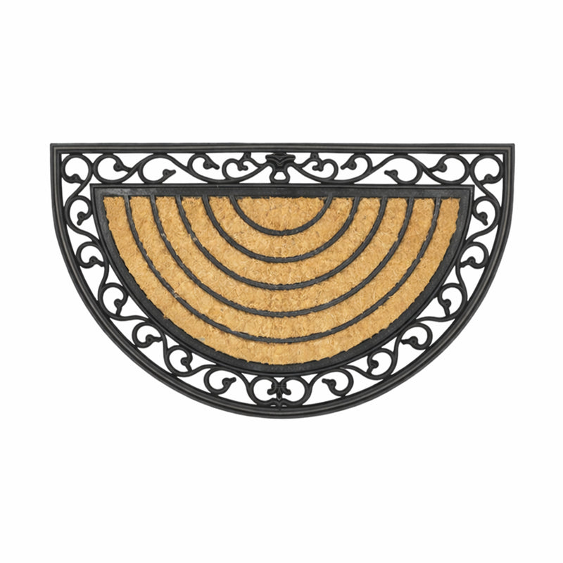 Half Moon Large Rubber & Coir Doormat, 75x120cm - Doormats