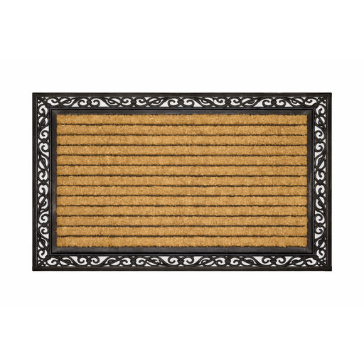 Ribbed Large Rubber & Coir Doormat 75x120cm - Doormats