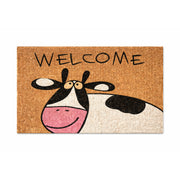 Welcome Cow Coir Doormat, 45x75cm - Doormats.com.au