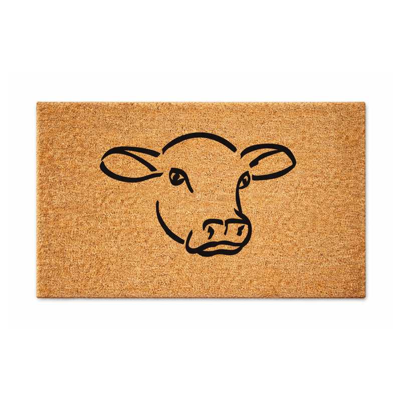 Cow Face Premium Coir Doormat, 50x80cm - Doormats.com.au