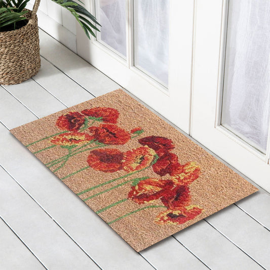 Nat Poppies Latex-Coir Doormat, 45x75cm - Doormats