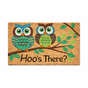 Hoo's There PVC Backed Coir Doormat, 45x75cm - Doormats.com.au