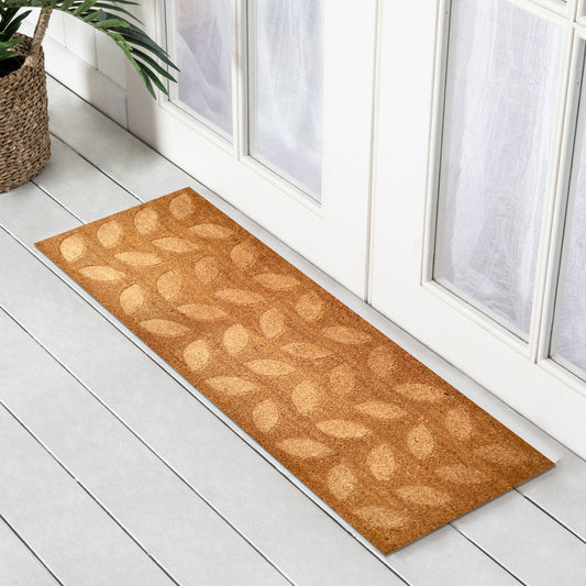 Embossed Natural PVC Backed Coir Doormat 55x120cm, Door Mats, Ozark Home 