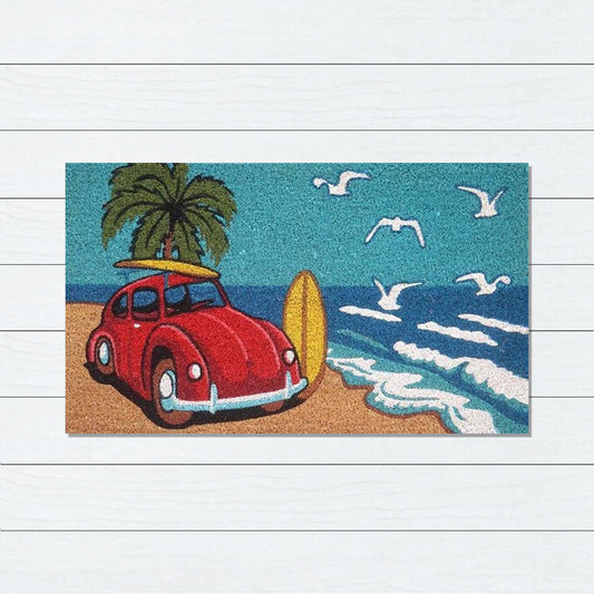 VW Bug Beach Latex-Coir Doormat, 45x75cm - Doormats