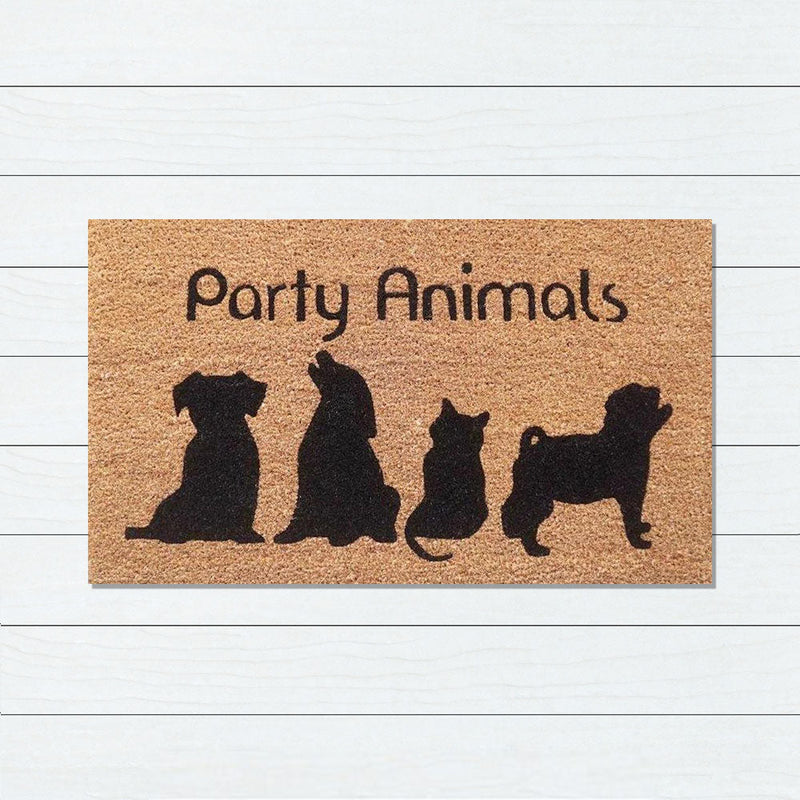 Party Animals Latex-Coir Doormat, 45x75cm - Doormats