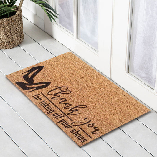 Shoes off Latex-Coir Doormat, 45x75cm - Doormats