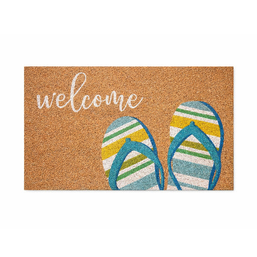 Aqua Thong PVC Backed Coir Doormat, 45x75cm - Doormats.com.au