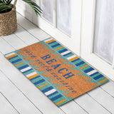 Beach, Sand, Surf & Sunshine PVC Backed Coir Doormat, 45x75cm