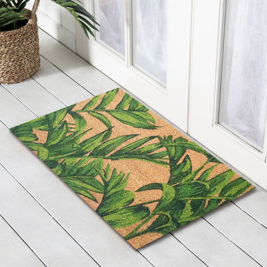 Gr Palm Fond Latex-Coir Doormat, 45x75cm - Doormats
