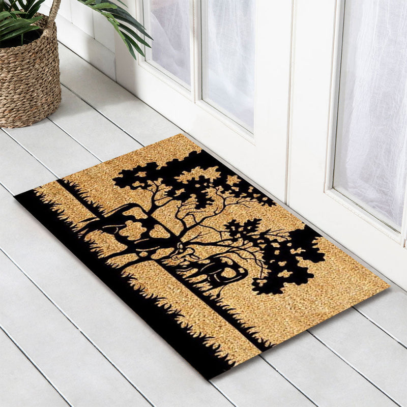 Cow Tree Latex-Coir Doormat, 45x75cm - Doormats